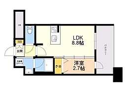 エンクレスト博多駅南GRACE 1LDKの間取図画像