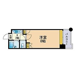 グランマコイ比恵 1Kの間取図画像