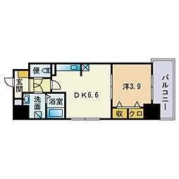 エンブレイス博多駅南 1DKの間取図画像