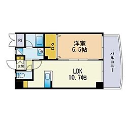 リベラいわき 1LDKの間取図画像