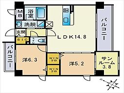 Green Jade SUI 2LDKの間取図画像