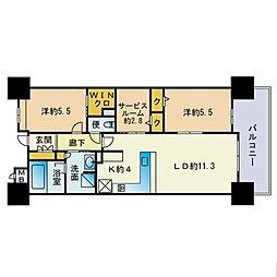 ブライトクロス博多SOUTH 2SLDKの間取図画像