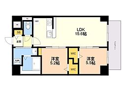 博多グランドレジデンス 2LDKの間取図画像
