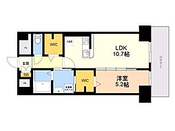 博多グランドレジデンス 1LDKの間取図画像