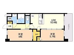 R-RESIDENCE博多駅南afford 2LDKの間取図画像