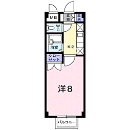 エスポワールＥ 1階1Kの間取り