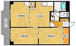 さくらビル 2階3DKの間取り