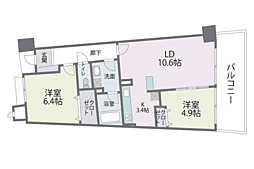 アイランドシティインフィニガーデンS棟 2LDKの間取図画像