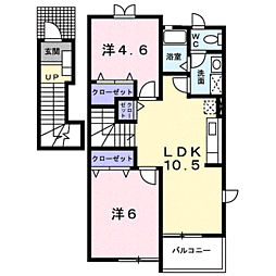 ヴィラシック5 2LDKの間取図画像