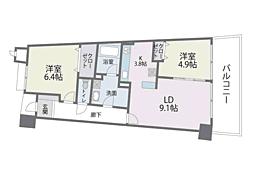 アイランドシティインフィニガーデンN棟 2LDKの間取図画像