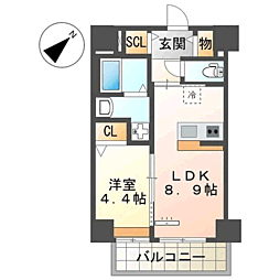 セラヴィ箱崎 1LDKの間取図画像