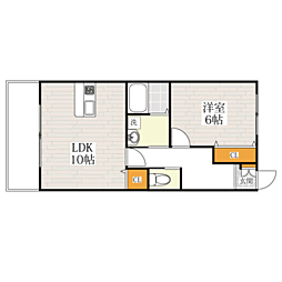RiZソレイユ 1LDKの間取図画像