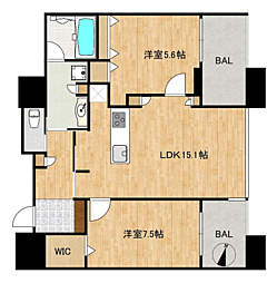 アイランドシティオーシャン&フォレストタワーレジデンスウエスト棟 2LDKの間取図画像