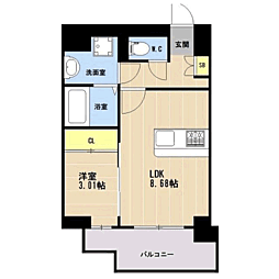 (仮称)KL箱崎1丁目 1LDKの間取図画像