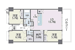 アイランドシティインフィニガーデンS棟 3SLDKの間取図画像