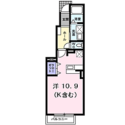 すみれB ワンルームの間取図画像