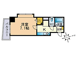 グランシャリオ箱崎 1Kの間取図画像