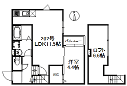ポラリス福津中央 1LDKの間取図画像
