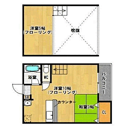 シティベール松崎C ワンルームの間取図画像