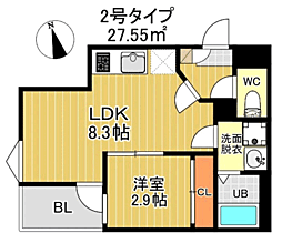 R-smart 九産大前I 1LDKの間取図画像