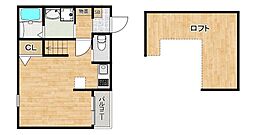 インセンス筥松 1階ワンルームの間取り
