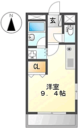 サンコーポバンビ 1階ワンルームの間取り