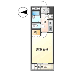 ブルーパレスナカノ 1階1Kの間取り