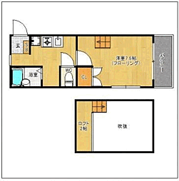 フィオーレ名島 2階1Kの間取り