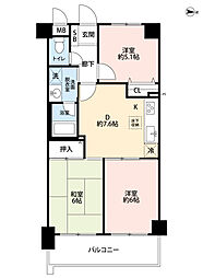 マイキャッスル浦和常盤 3DKの間取図画像