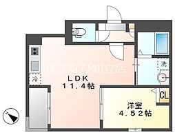 Jack uchisaiwaiI 2階1LDKの間取り