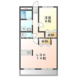ＲＩＫＩＭＡＴＵ 2階1LDKの間取り