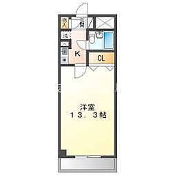 エスポ・アール高松 3階1Kの間取り