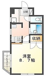 サンフォレストII 1階1Kの間取り