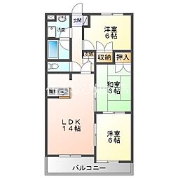 サンコート23 1階3LDKの間取り