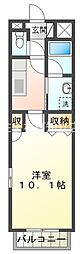 リヴェール和楽 1階1Kの間取り