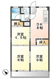 第2知商ビル 3階3DKの間取り