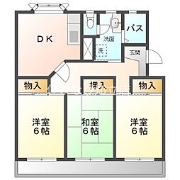 衣浦マンションＣ棟 3階3DKの間取り