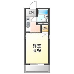 刈谷マンション 2階1Kの間取り