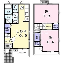 プリマヴェーラ 1階2LDKの間取り