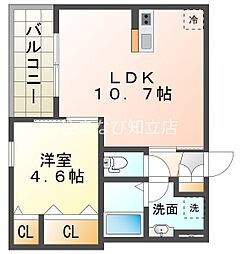 (仮称)ジーメゾン知立草刈フォーベル 3階1LDKの間取り
