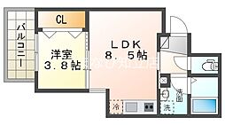 (仮称)ジーメゾン知立草刈エルペシア 1階1LDKの間取り