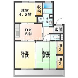 バロン幸定野 3階3DKの間取り