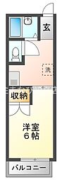 ビラージュII・III 1階1DKの間取り