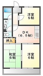 ハイステップ花田A 3DKの間取図画像