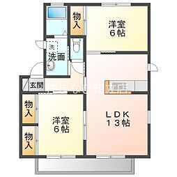 アルビレオA 2LDKの間取図画像