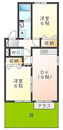 セジュールリベルテ 2DKの間取図画像