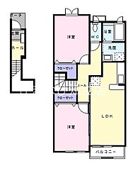 ティーダB 2LDKの間取図画像