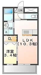ハウス桐里 1LDKの間取図画像