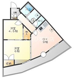 ジュネス保田3 2DKの間取図画像