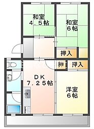パビリオンゆたか 3DKの間取図画像